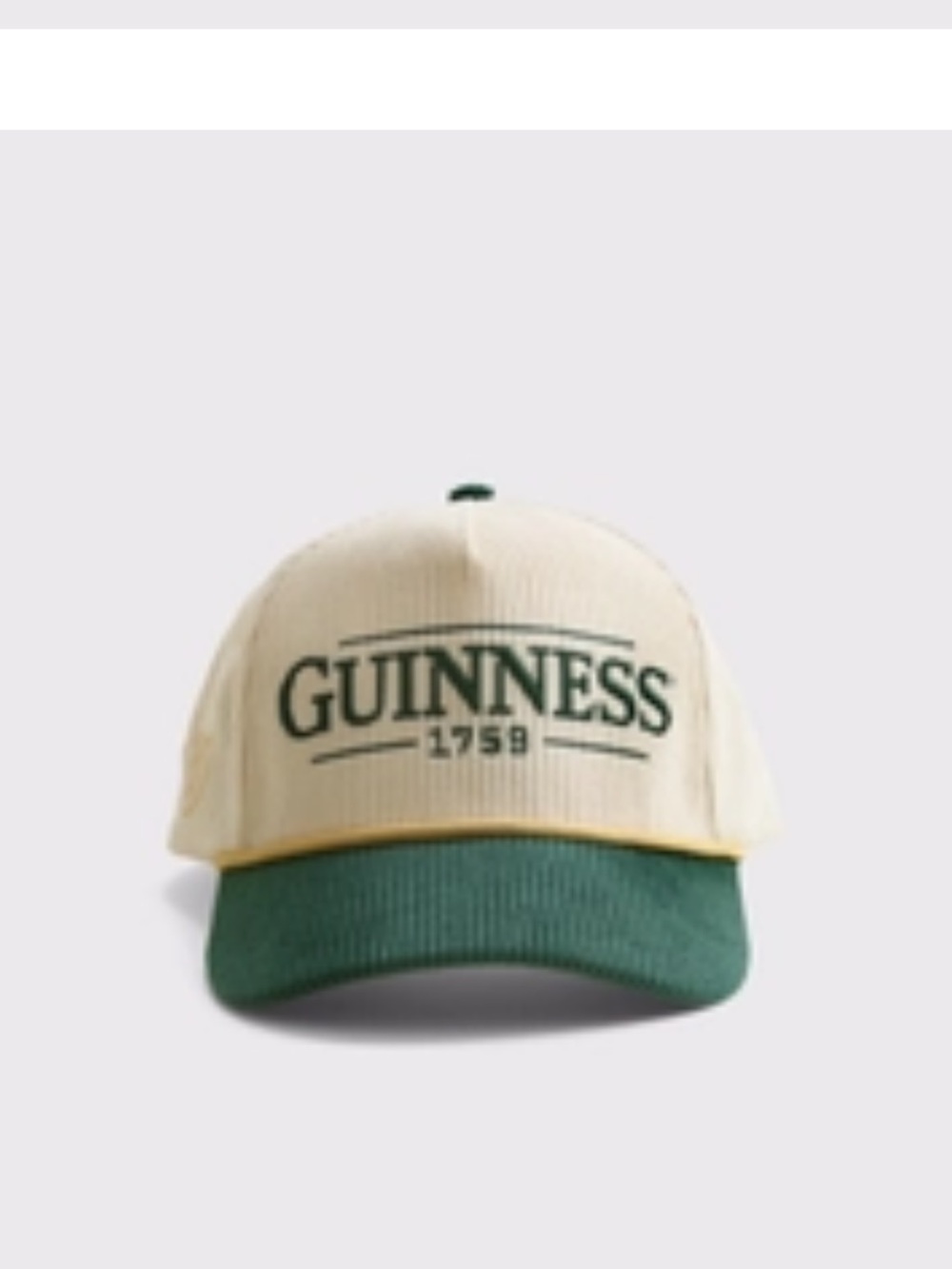 Abercrombie Guinness Two-Tone Corduroy Snapback Hat